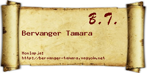 Bervanger Tamara névjegykártya